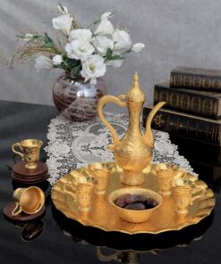Osena Pewter Metal Big Size Payitaht  Zamzam Kawa Set Golden Turkey Made - 271-K-18