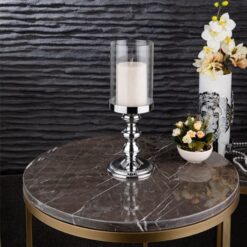 Osena Brass Luka Baton Candle Holder Turkey Made Silver - 279-K-2-C-01