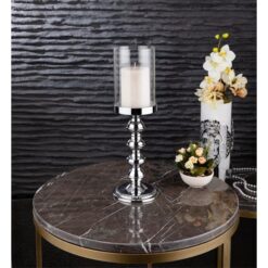 Osena Brass Luka Baton Candle Holder Turkey Made Silver - 279-K-3-C-01