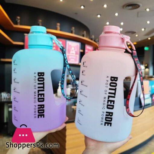 2Liter Sport Bottle Sports Kettle Space Cup Transparent Large Capacity 2000 ML Water Cup Plastic Outdoor Fitness Practical Long Haul