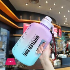 2Liter Sport Bottle Sports Kettle Space Cup Transparent Large Capacity 2000 Ml Water Cup Plastic Outdoor Fitness Practical Long Haul