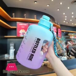 2Liter Sport Bottle Sports Kettle Space Cup Transparent Large Capacity 2000 Ml Water Cup Plastic Outdoor Fitness Practical Long Haul