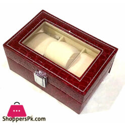 3 Gird Watch Storage Box Organizer Watch Case with Leather Finish