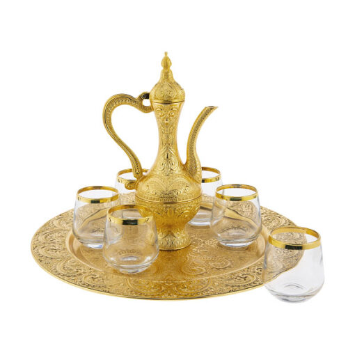 Osena Payitaht Brass Glass Zamzam Kawa Set Golden - 317-K-18