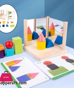 8x Mirror Blocks Mirror Frame Puzzle Preschool Early Educational Learning Development Sorter Interactive Motor Skill ToysWooden Blocks