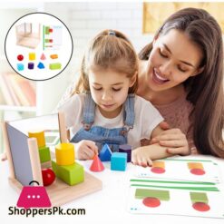 8X Mirror Blocks Mirror Frame Puzzle Preschool Early Educational Learning Development Sorter Interactive Motor Skill Toyswooden Blocks