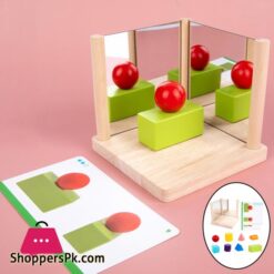 8X Mirror Blocks Mirror Frame Puzzle Preschool Early Educational Learning Development Sorter Interactive Motor Skill Toyswooden Blocks