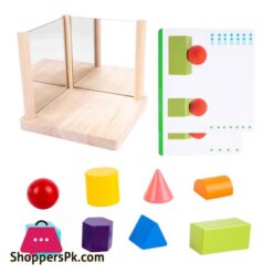 8X Mirror Blocks Mirror Frame Puzzle Preschool Early Educational Learning Development Sorter Interactive Motor Skill Toyswooden Blocks