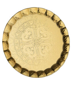 Osena Payitaht Sheet Pewter Metal Golden Serving Tray Turkey Made Diameter Ø35CM - 95-266-6-18