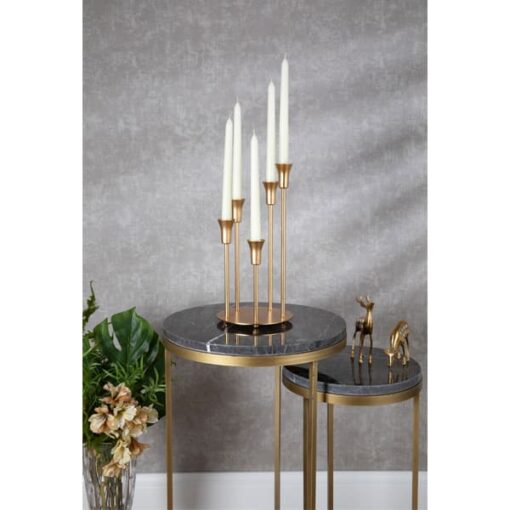 Osena Tifany Golden Modern Decor Candle Holders 5 Arms Metal Tall Candlestick Luxury Decor 96-330-5-K-22 96-330-5-K-18
