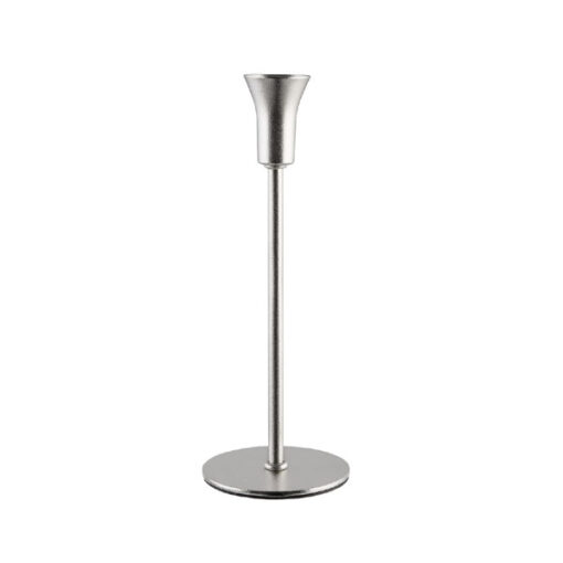 Osena Tifany Silver Modern Decor Candle Holders Metal Tall Candlestick Luxury Decor 24CM - 96-330-2-K-22