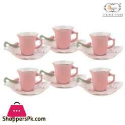 ANGELA Ceramic Cup & Saucer Set of 6 BRD49