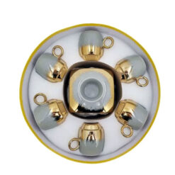 Angela Melo Grey Gold Ceramic Tea Cup And Saucer Set Of 6 - Mg298