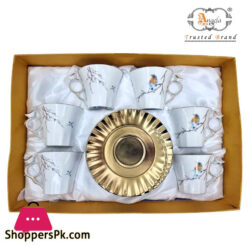 Angela Gold Finch Cup and Saucer Set 6 - Pcs Set - BRD250