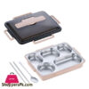 Tandomei Lunch Box Leak-Proof Stainless Steel Lunch Containers With 5 Compartments Chopsticks Spoon For School Work