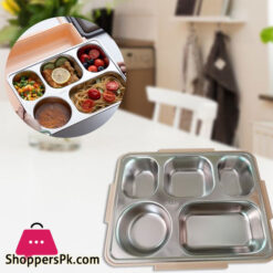 Tandomei Lunch Box Leak-Proof Stainless Steel Lunch Containers With 5 Compartments Chopsticks Spoon For School Work