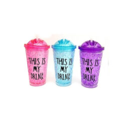 Juice Mug With Straw Acrylic C07