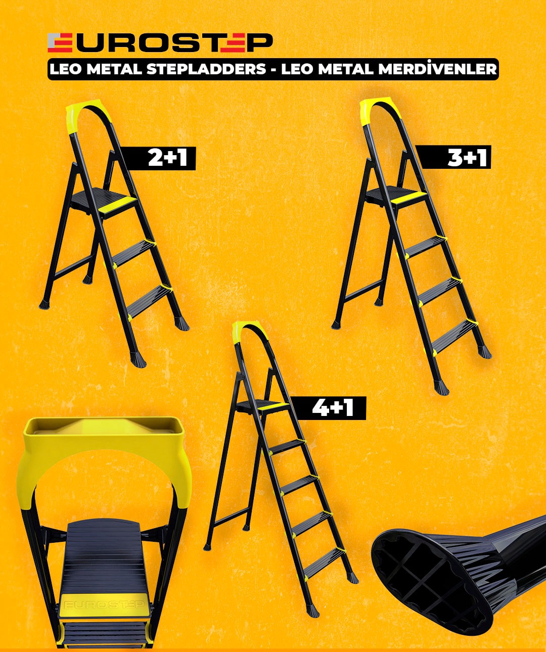 Cakmak Leo 2+1 Metal Step Ladder Turkey Made 5 Cakmak Leo 2+1 Metal Step Ladder Turkey Made