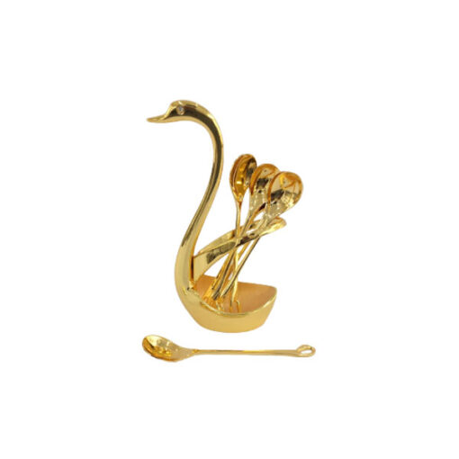 Orchid Swan Gold Plated Spoon Set (G) - CD5059