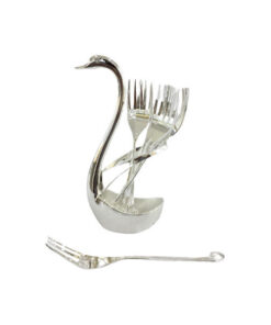 Orchid Swan Silver Plated Fork + Holder (Silver) - CD5092