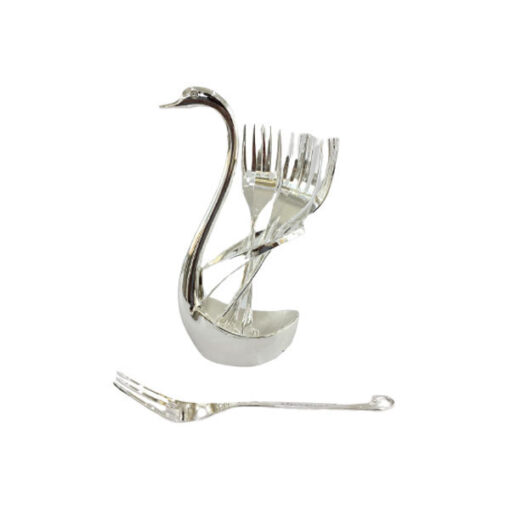 Orchid Swan Silver Plated Fork + Holder (Silver) - CD5092