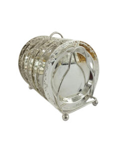 Orchid Silver Plated Tea Coaster Silver 6 Pcs - CD5441