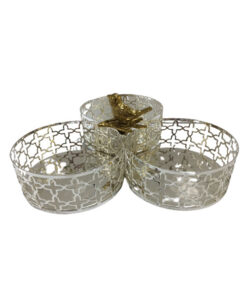 Orchid Silver Plated 3 in 1 Condiment Serving Bowl - CD5722