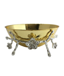 Orchid Golden Center Bowl with Silver Flower - CD6102