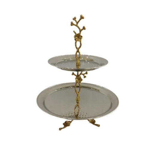 Orchid Silver Plated 2 Tier Cake Stand - CD6106