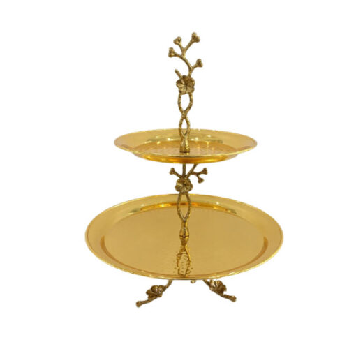 Orchid Gold Plated 2 Tier Cake Stand - CD6107