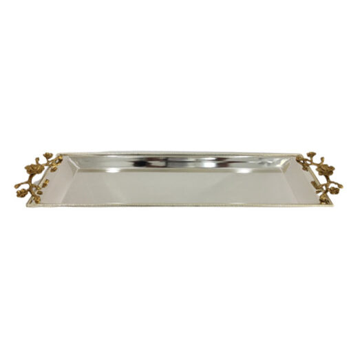 Orchid Silver Plated Long Tray (Silver) - CD6149