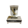 Orchid Silver Plated Fancy Dustbin &Amp; Tissue Box Set - Cd6215