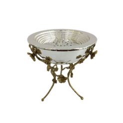 Orchid Silver Plated Oud Burner Bakhoor Daan Incense Burner Charcoal Incense Burner for Office and Home (Silver) - CD6231