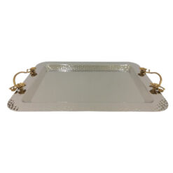 Orchid Silver Plated Rectangle Serving Tray (Silver) - CD6267