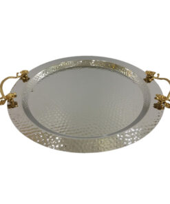 Orchid Silver Plated Round Serving Tray (Silver) - CD6269