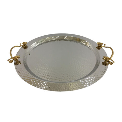 Orchid Silver Plated Round Serving Tray (Silver) - CD6269