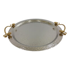 Orchid Silver Plated Round Serving Tray (Silver) - CD6270