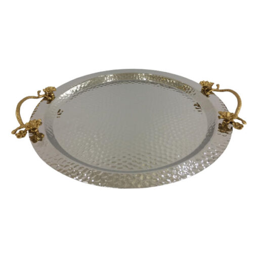 Orchid Silver Plated Round Serving Tray (Silver) - CD6270