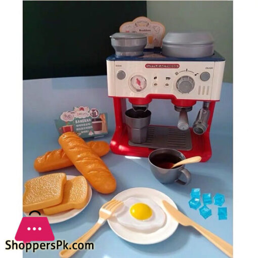 Chubby’s Coffee Maker Bakery Play Set Simulation Misting Spray + Light + Sound Learning Kid Toy Gift