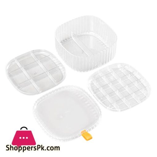 Clear Acrylic Jewelry Organizer Clear Earing Organizer With Lid 3 Layer Lattices Be Of Different Sizes Perfect For Rings Ear