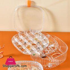 Clear Acrylic Jewelry Organizer Clear Earing Organizer With Lid 3 Layer Lattices Be Of Different Sizes Perfect For Rings Ear