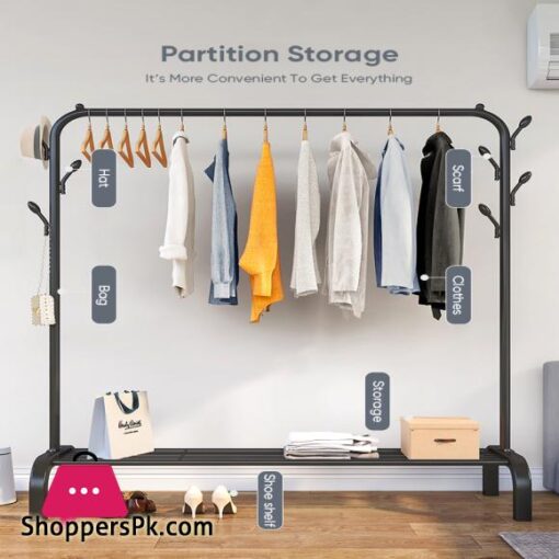 Floor Standing Movable Storage Garments Rack