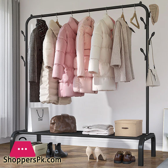 Floor Standing Movable Storage Garments Rack