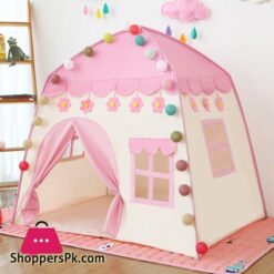 Folding Kids Tent Baby Play House Large Room Flowers Blossoming Tipi Indoor Outdoor Tent Best Birthday Gift Pink Big Teepeetoy Tents