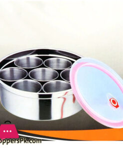 High-Quality Stainless Steel Spice Box Masala Dabba 7 Deep Katori With Box And Silicon Lids 25 Cm 5 High-Quality Stainless Steel Spice Box Masala Dabba 7 Deep Katori With Box And Silicon Lids 25 Cm - Image 2