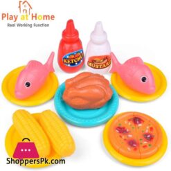 Fun Little Toys Kids Kitchen Play Set Pretend Play Set With Toy Microwave For Kids Play Food Dishes And Accessories