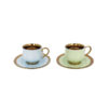 ANGELA Greeno Ceramic Tea Cup and Saucer Set of 6 - MG209