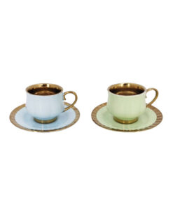 ANGELA Greeno Ceramic Tea Cup and Saucer Set of 6 - MG209