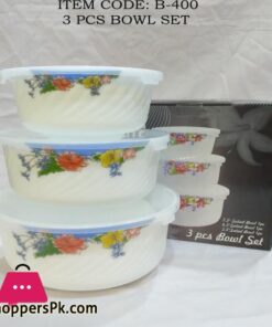 3 Pcs Set Of Marble Bowls With Plastic Lid Heat Resistant Bowls