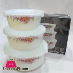 3 Pcs Set Of Marble Bowls With Plastic Lid Heat Resistant Bowls